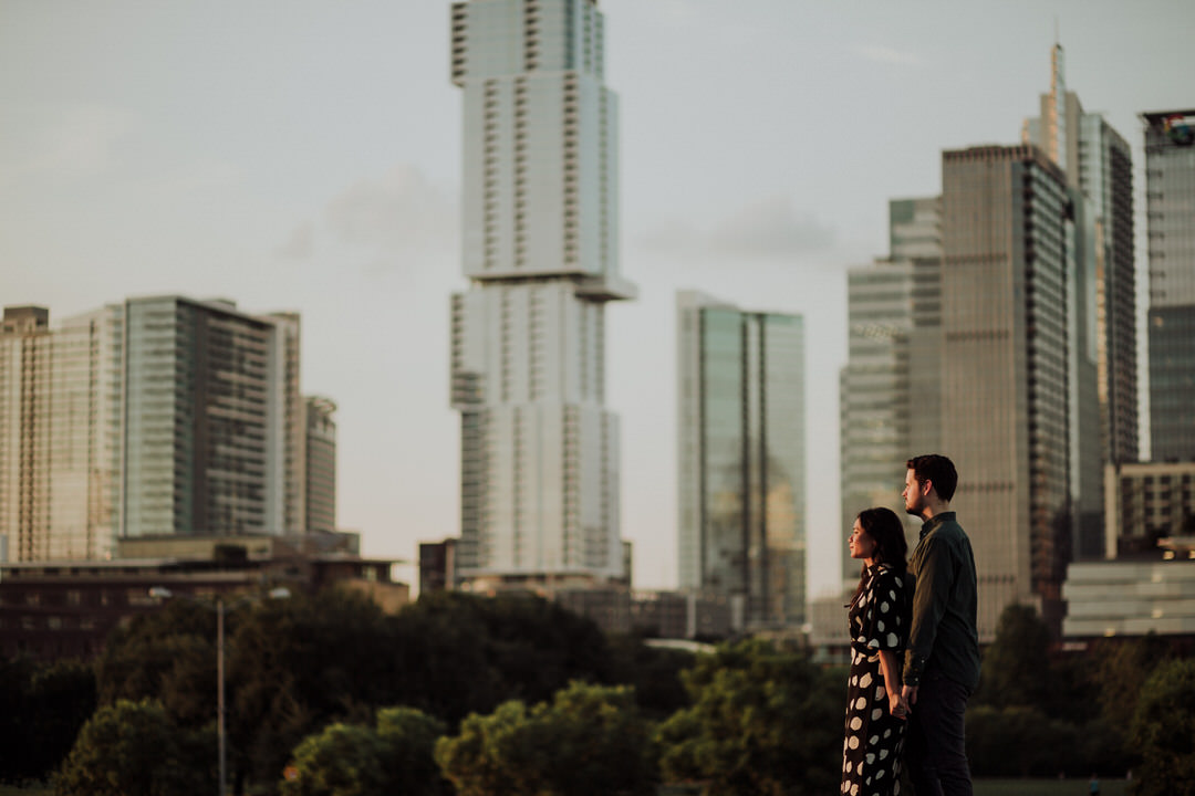 couple looking at the sun