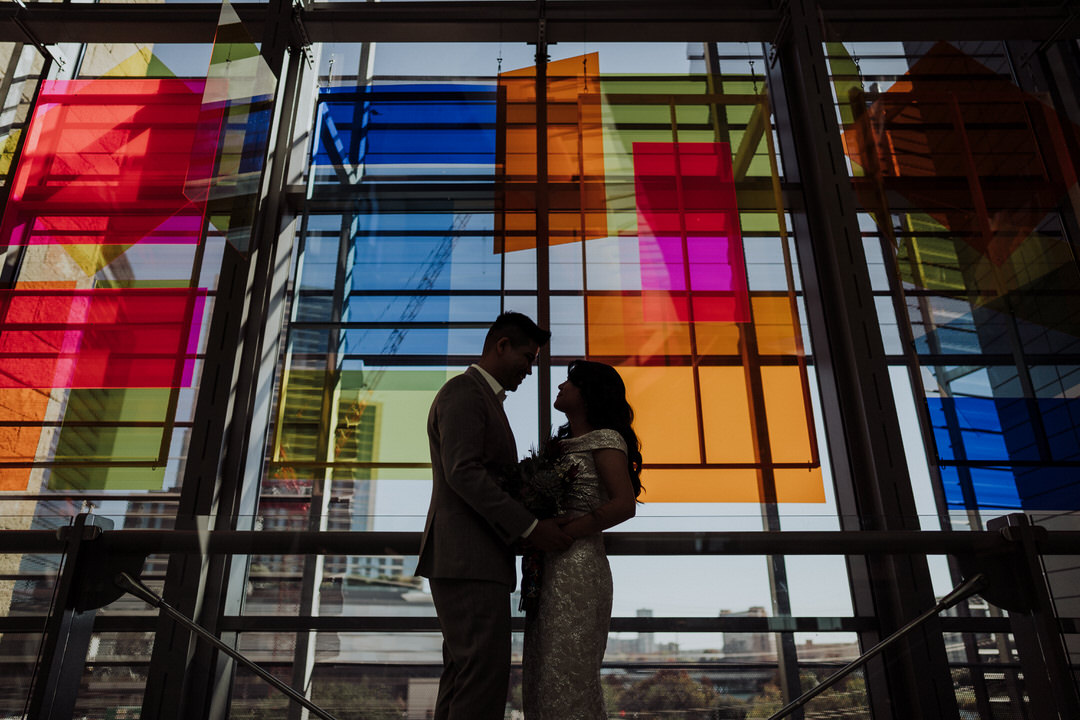 colorful portrait of married couple