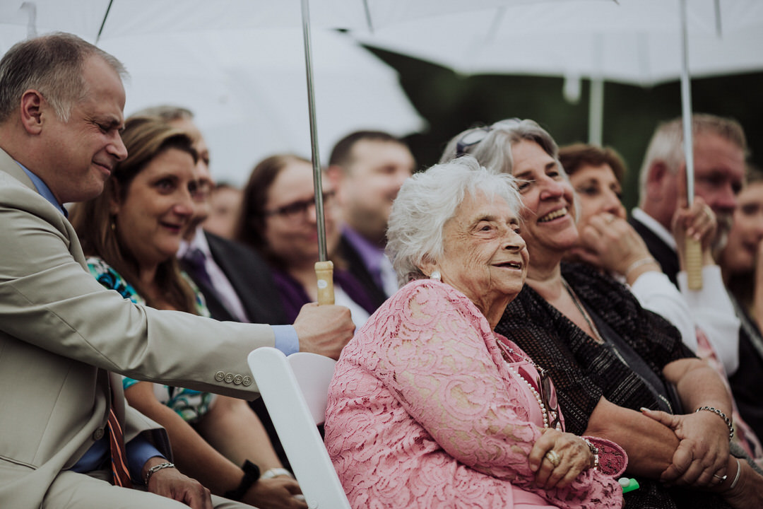 grandmother smiling at ceremony