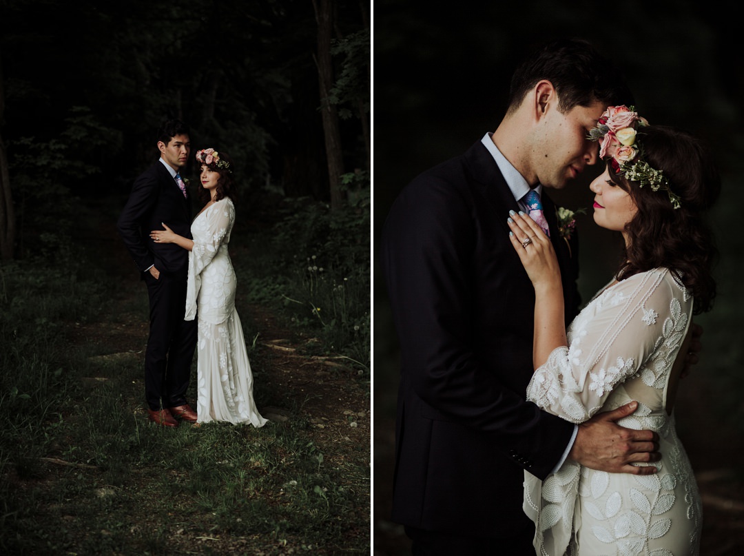 dark and moody wedding portraits