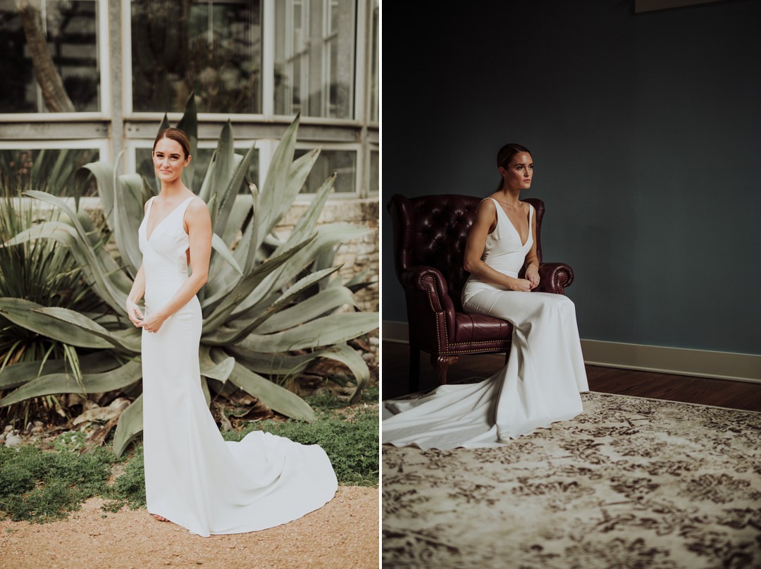 two portraits of bride close up