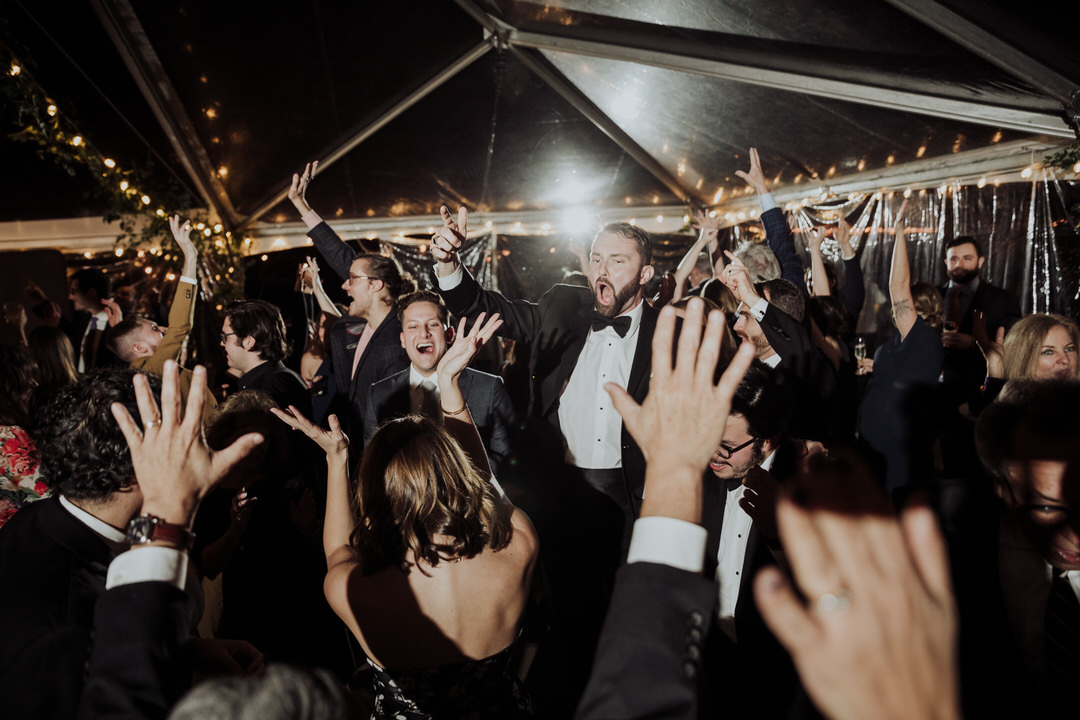 guests partying at reception