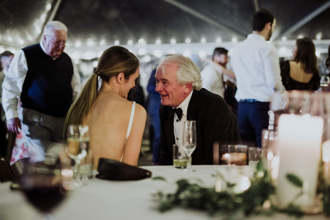 bride having a moment with her father