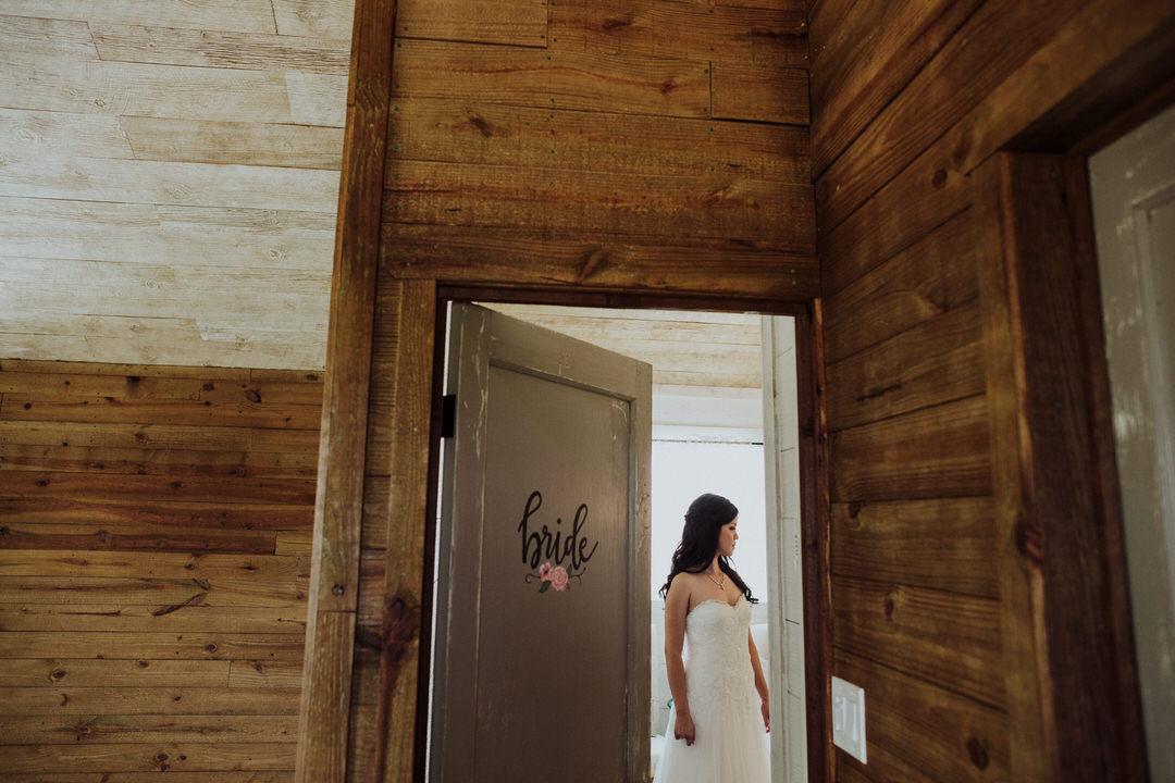 bride alone before the ceremony