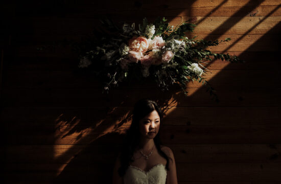 moody portrait of bride